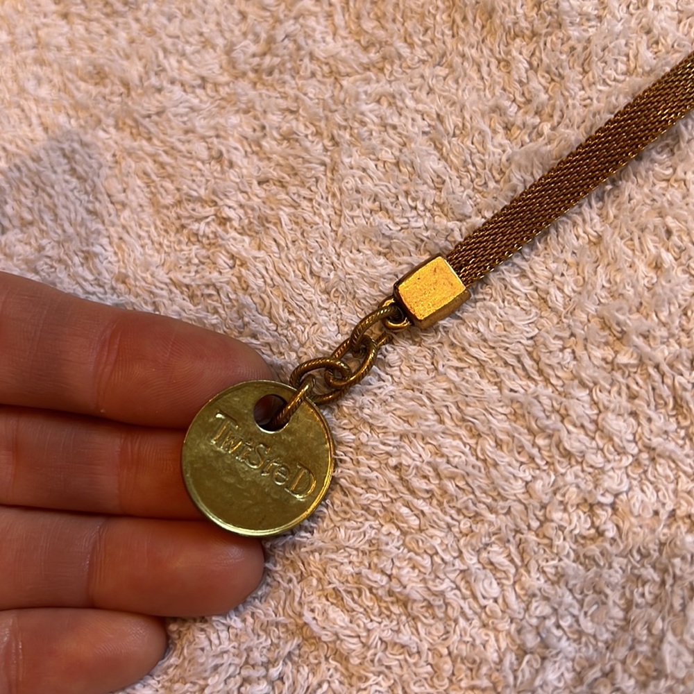 Brass Bracelet with Gold Charm by twisted silver - Picture 3 of 5
